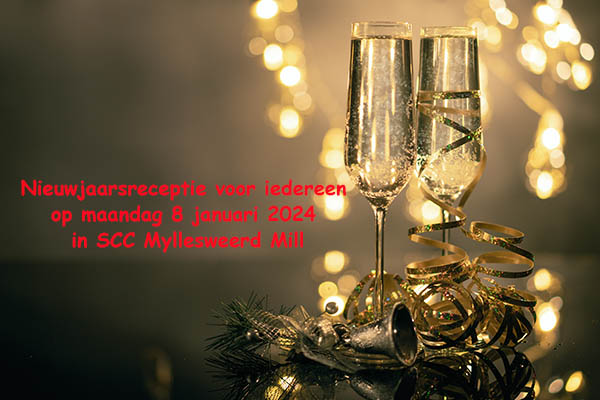 Lees meer over het artikel Nieuwjaarsreceptie voor iedereen op maandag 8 januari 2024 in Mill